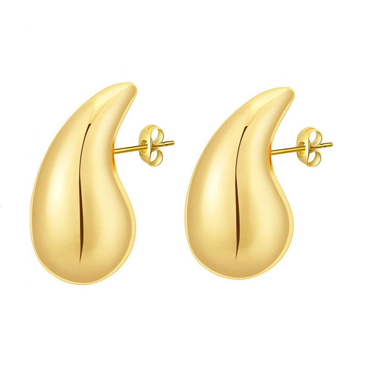 Water droplet earrings with smooth hollow earrings