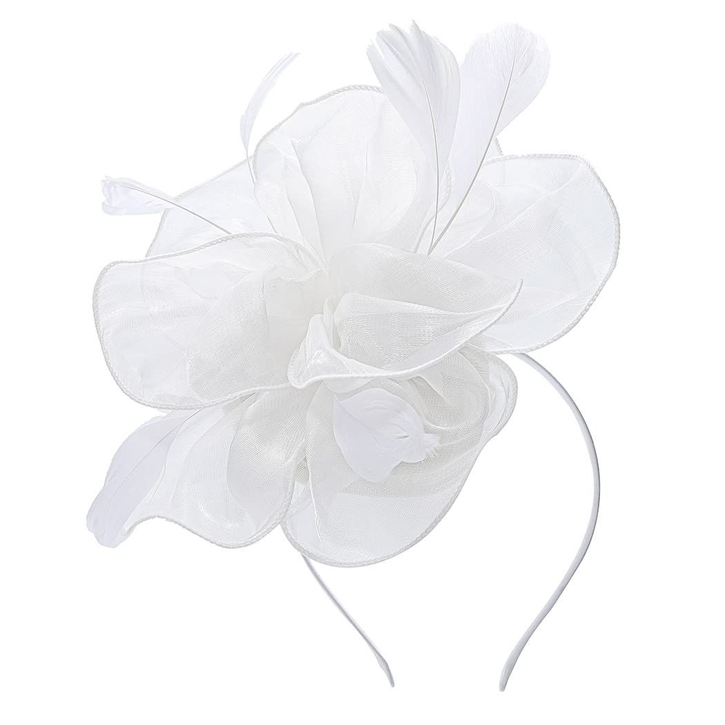 Women Veil Fascinators Wedding Tea Party Headpiece Organza Fascinators Hat