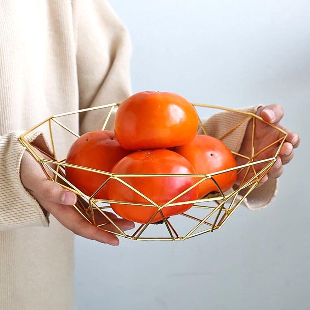 Geometric Metal Wire Fruit Bowl view 2