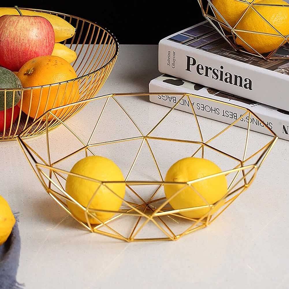 Geometric Metal Wire Fruit Bowl view 3