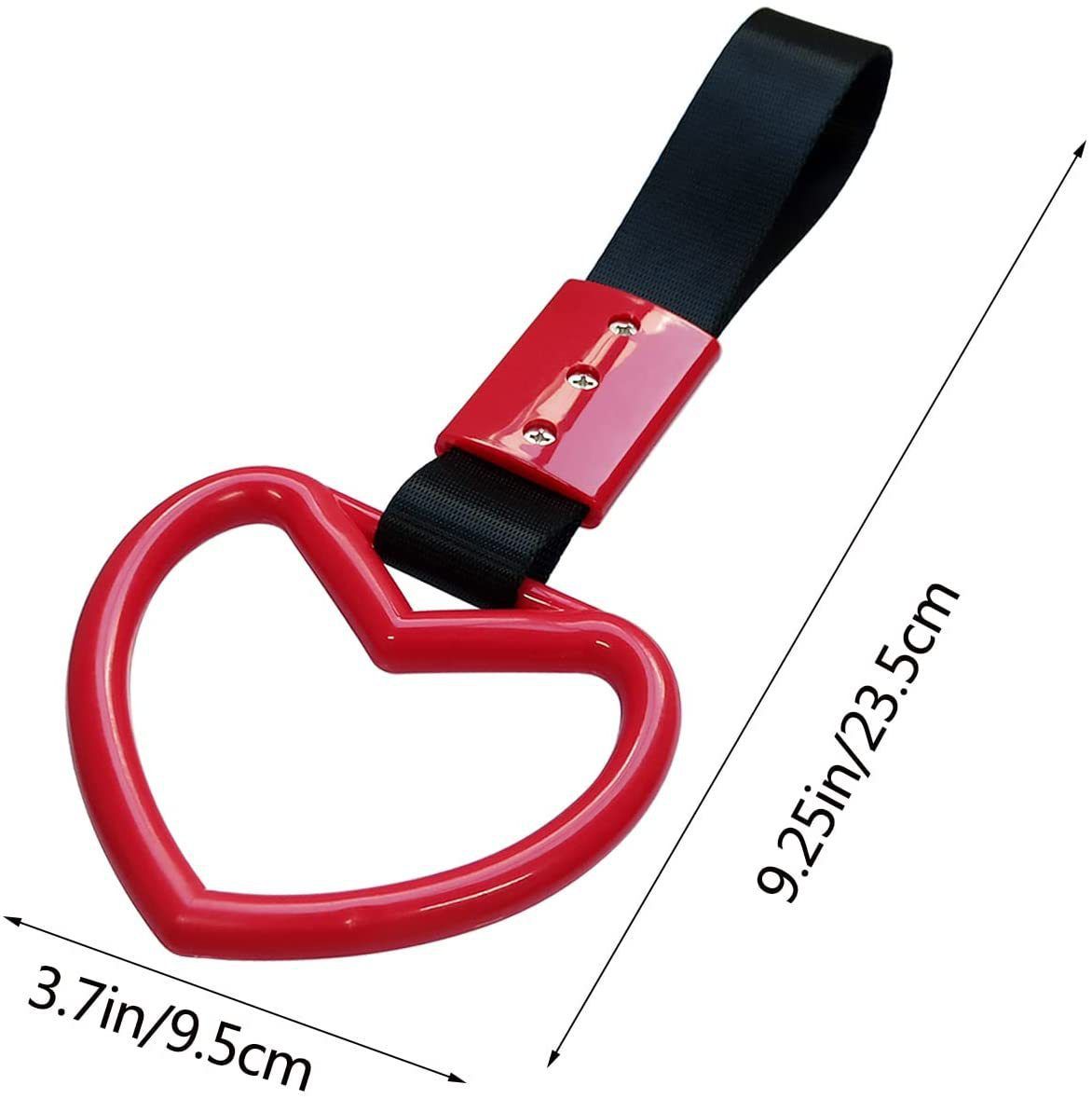 2pcs Rings Heart Shaped Car Handle Straps Drift Charm Rear Bumper Warning view 5