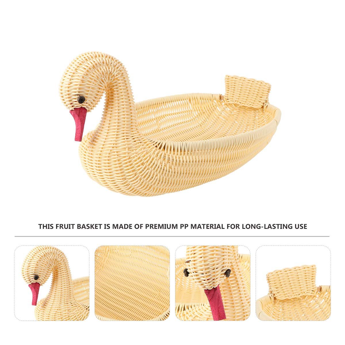 Imitation Vine Basket Candy Basket Snack Basket Swan Fruit Basket Candy view 2
