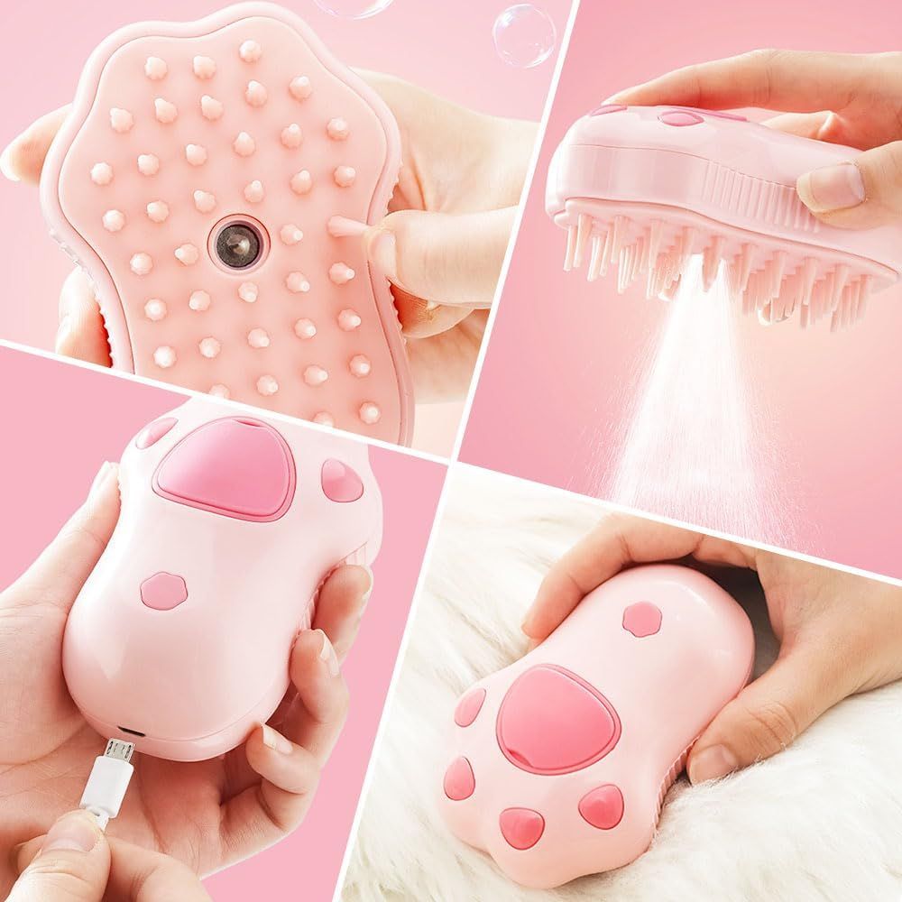 Steam Cat Brush for Shedding and Grooming - Steamy Cat Brush to Easily Tame view 4
