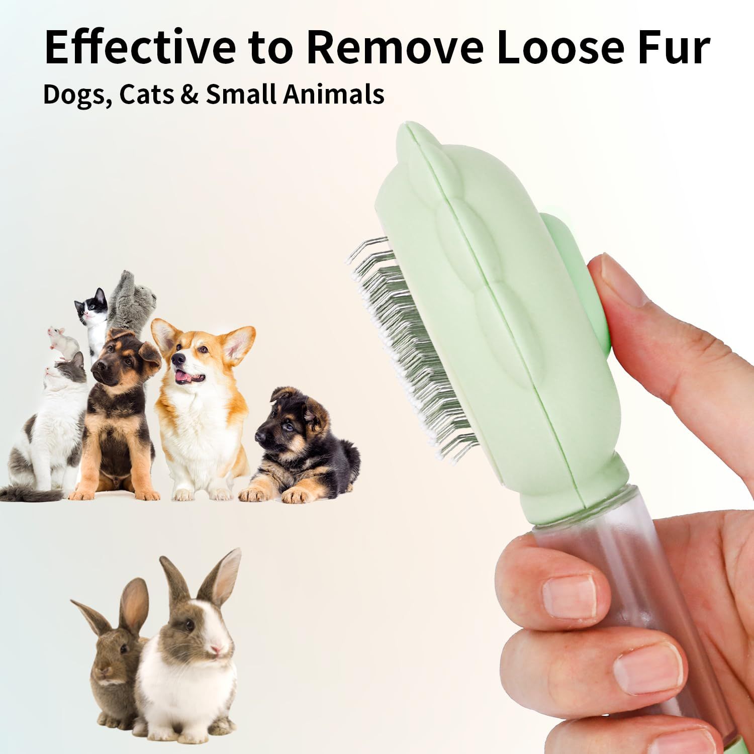 Spray cat brush with release button for indoor cats view 5
