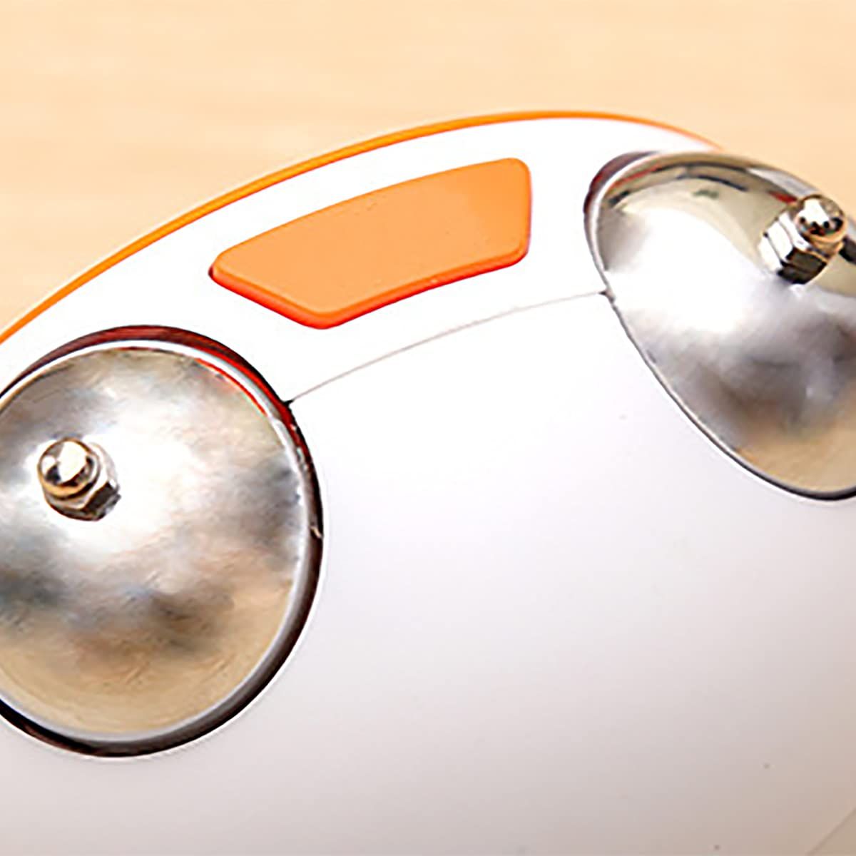 Big Orange Loud Metal Twin Bell Light Alarm Clock view 3