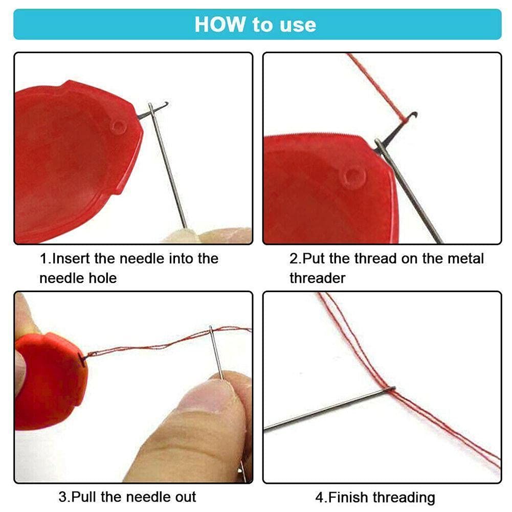 100pcs Needle Threaders,Needle Threader Tool,Easy Device Automatic Thread view 4