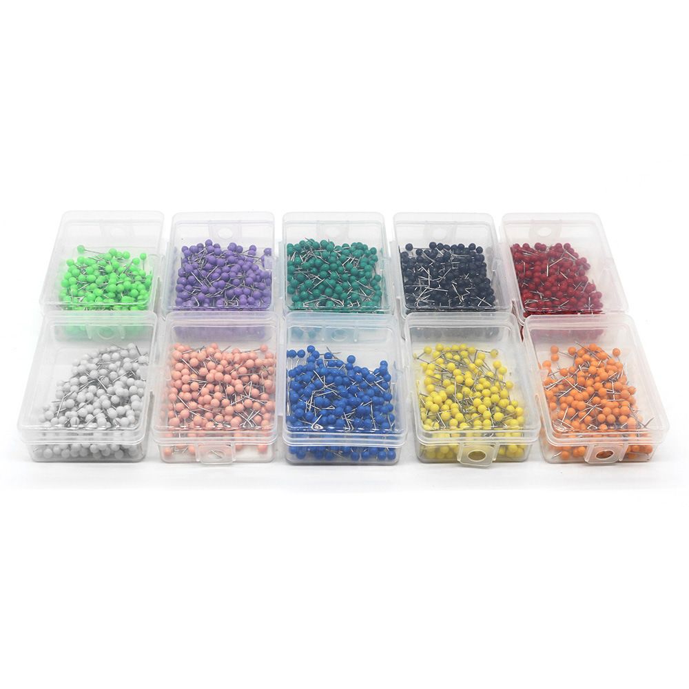 2000 Pieces Map Tacks 15MM Retro Metallic Color Beads Head Marking Push Pins — image 1