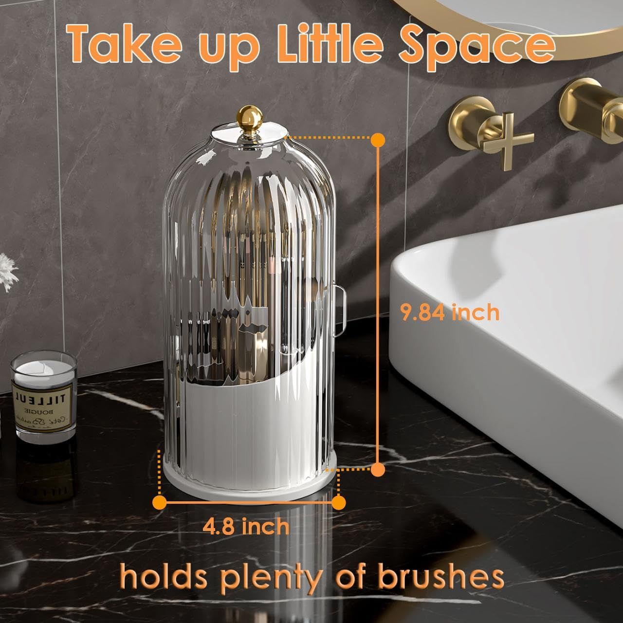 Makeup Brush Holder Organizer with Lid view 5