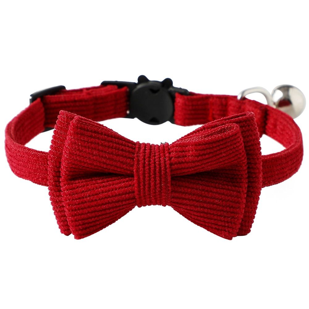 2 Pack Breakaway Cat Collars with Bell and Bowtie Comfortable Velvet Cat view 3