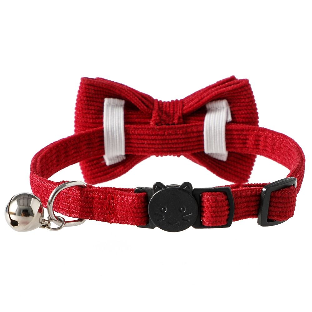 2 Pack Breakaway Cat Collars with Bell and Bowtie Comfortable Velvet Cat view 5