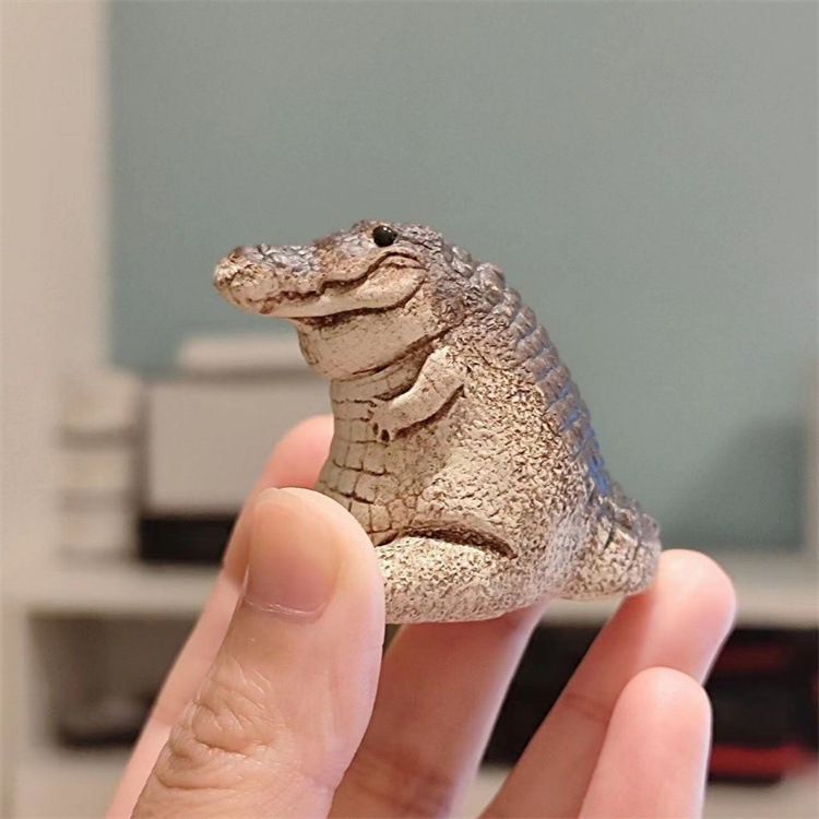 Handmade Crocodile Figurine Tea Pet — image 1