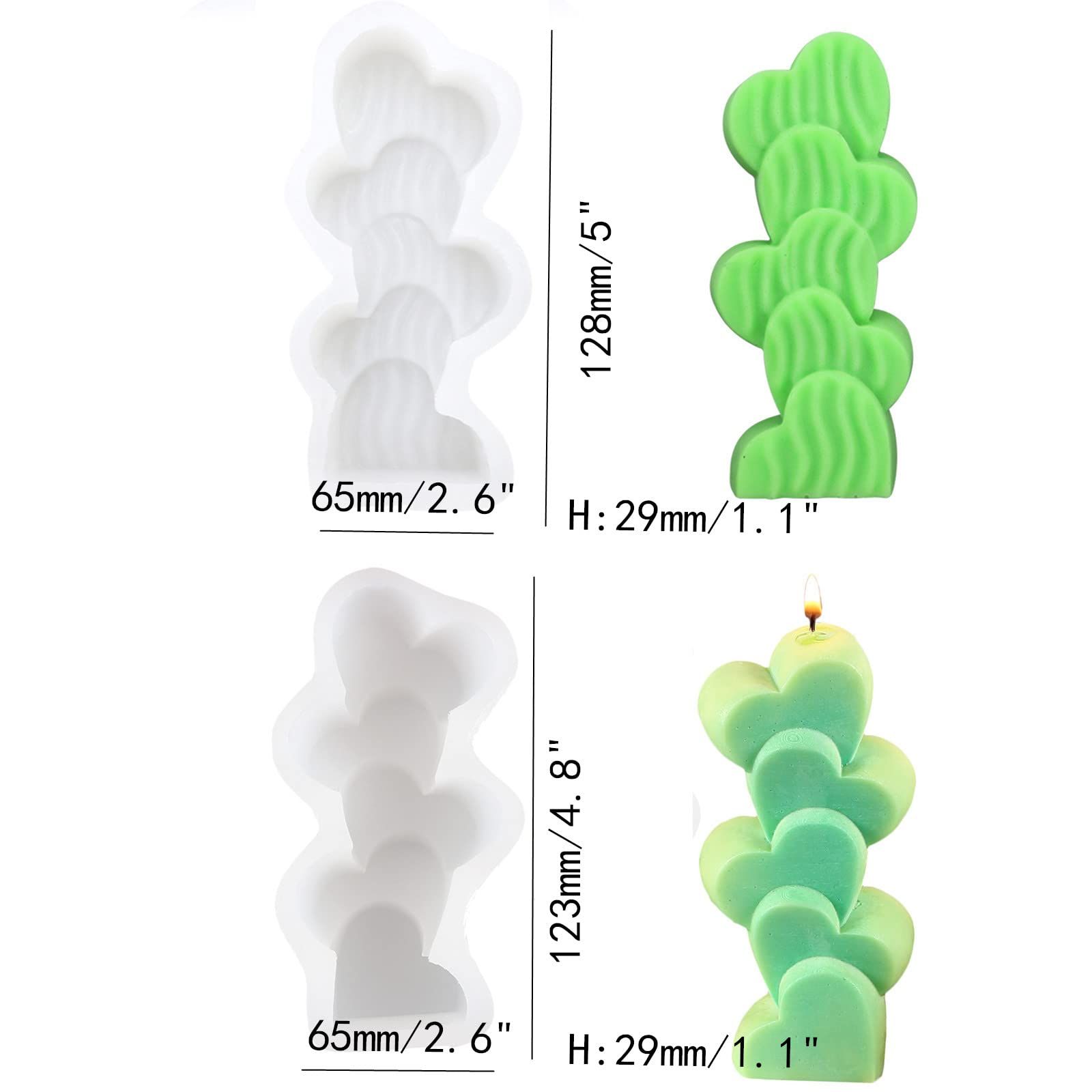 4 Pcs Stacking Hearts Shape Candle Mould view 2