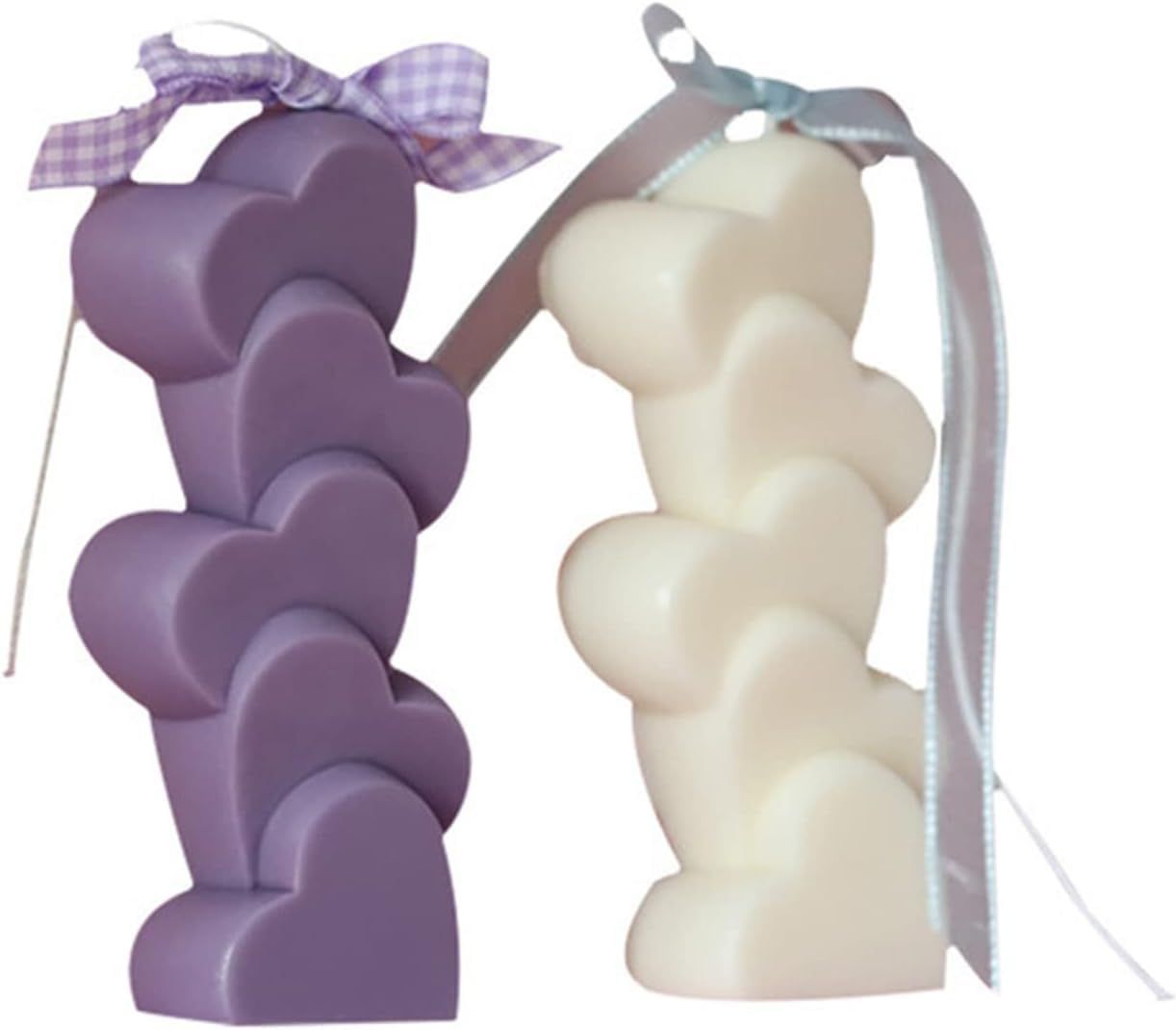 4 Pcs Stacking Hearts Shape Candle Mould view 5