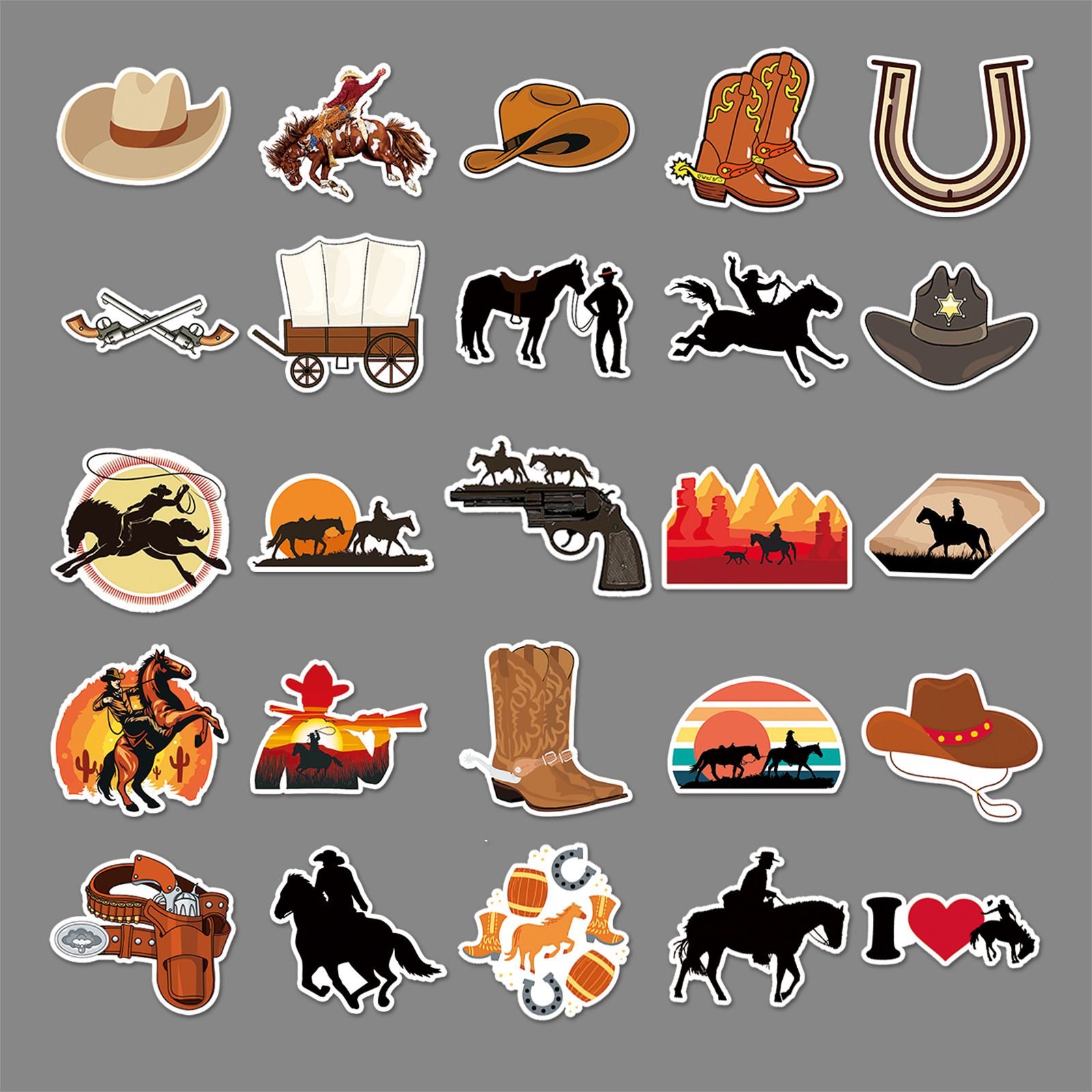 Cowboy Stickers Country Western Stickers Pack 50pcs-Suitable for Laptop Travel view 4