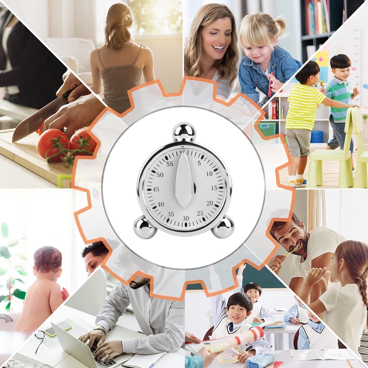 Mechanical Timer,60 Minute Magnetic Stopwatch Timer Kitchen Cooking Timer view 4
