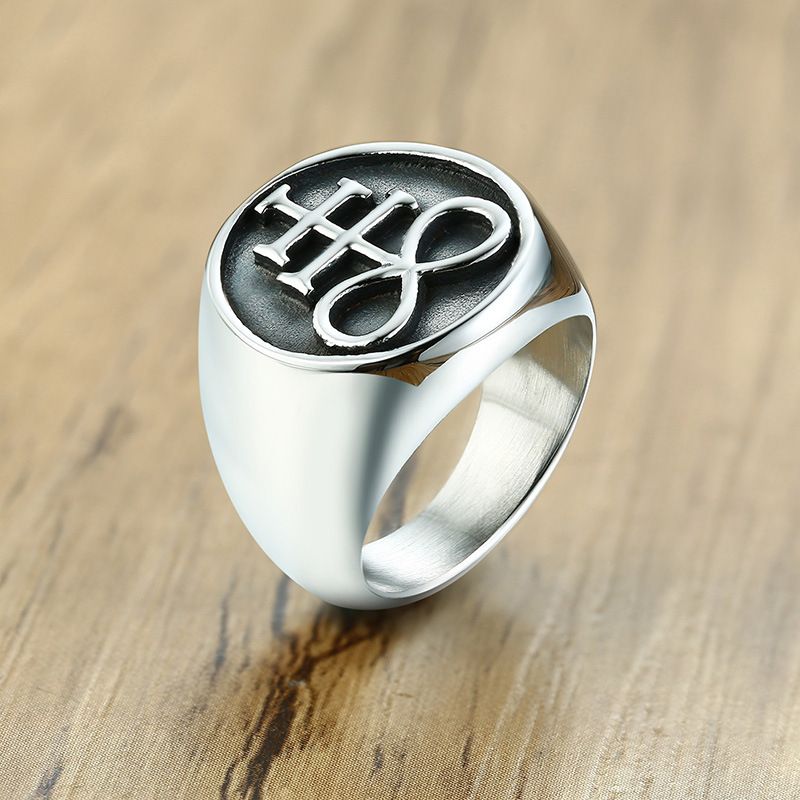Ring Satanic Ring Pentagram Pentacle Ring Ring Stainless Steel Occult Goth view 2