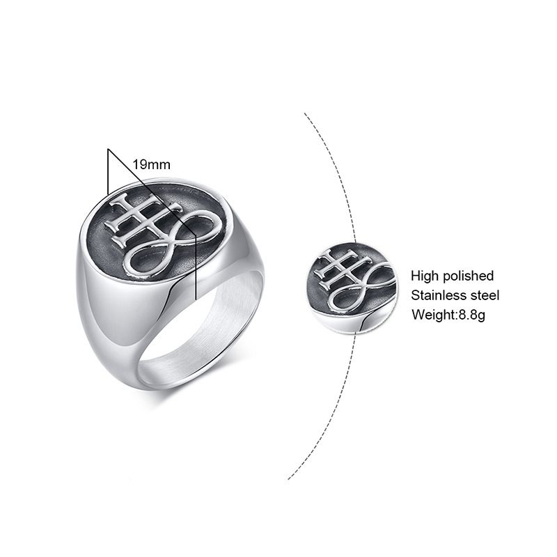 Ring Satanic Ring Pentagram Pentacle Ring Ring Stainless Steel Occult Goth view 5