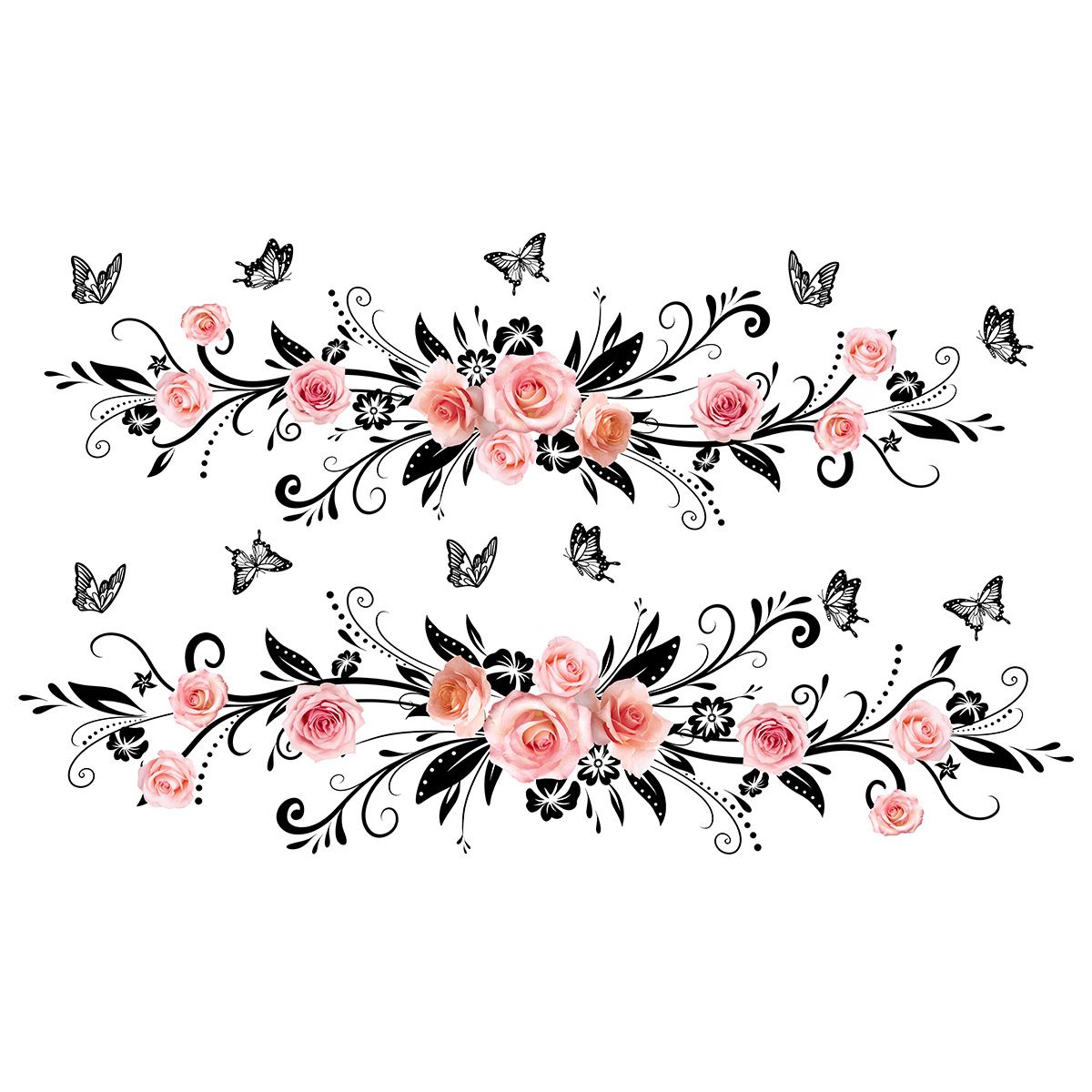 Flower Wall Stickers, Flower Wall Decals, Waterproof Peel and Stick Wall Art — image 1