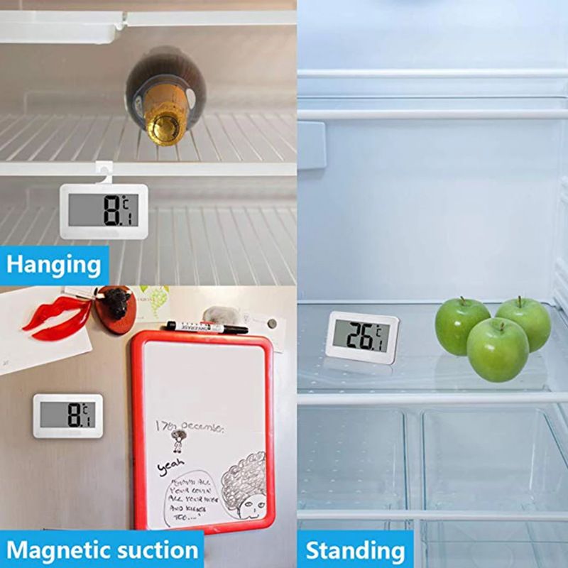 Refrigerator Thermometer Foldable Waterproof Large Thermometer with Digital view 4