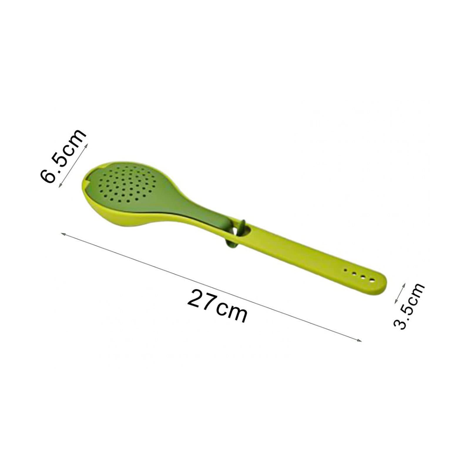 Kitchen Spoons Filter Spoon Seasoning Spoon Heat Resistant Reusable Green view 2