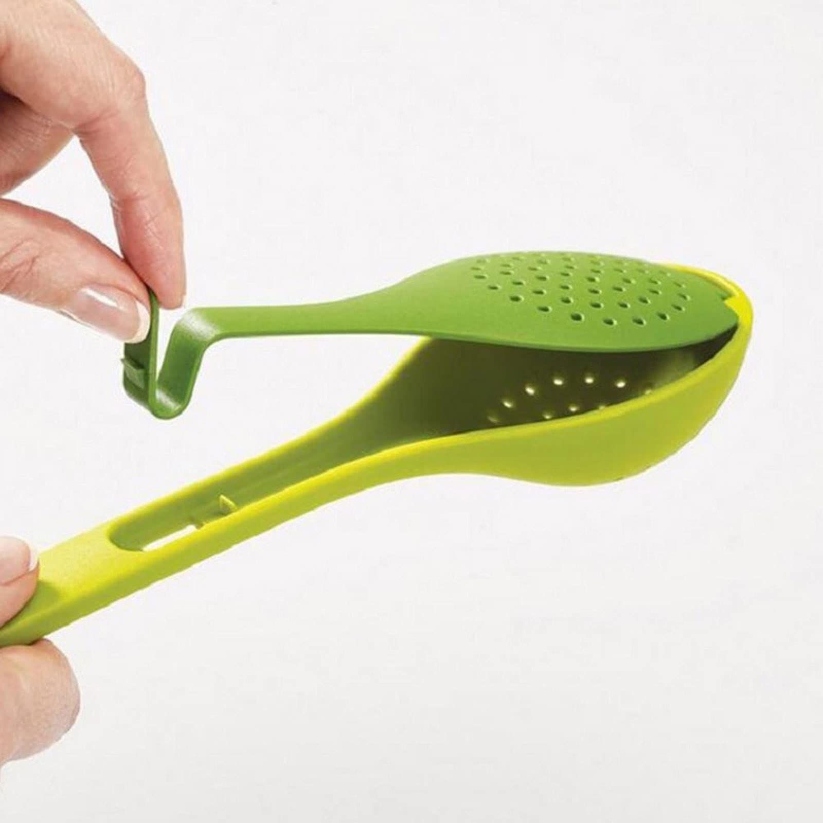 Kitchen Spoons Filter Spoon Seasoning Spoon Heat Resistant Reusable Green view 3