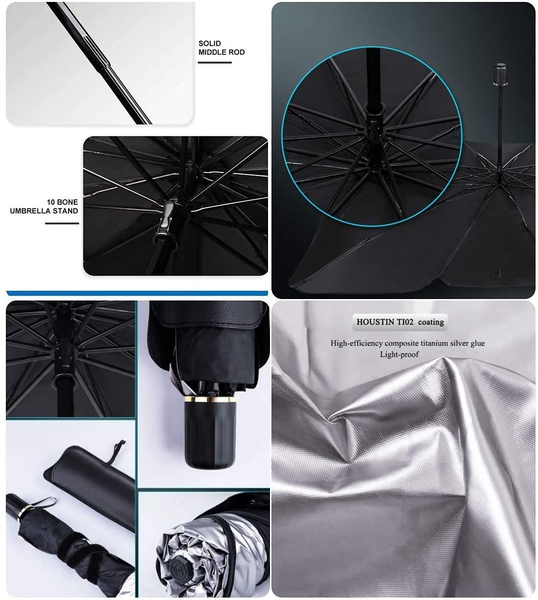 Upgraded Car Windshield Sun Shade Umbrella car Shade Front Windshield Cover view 4