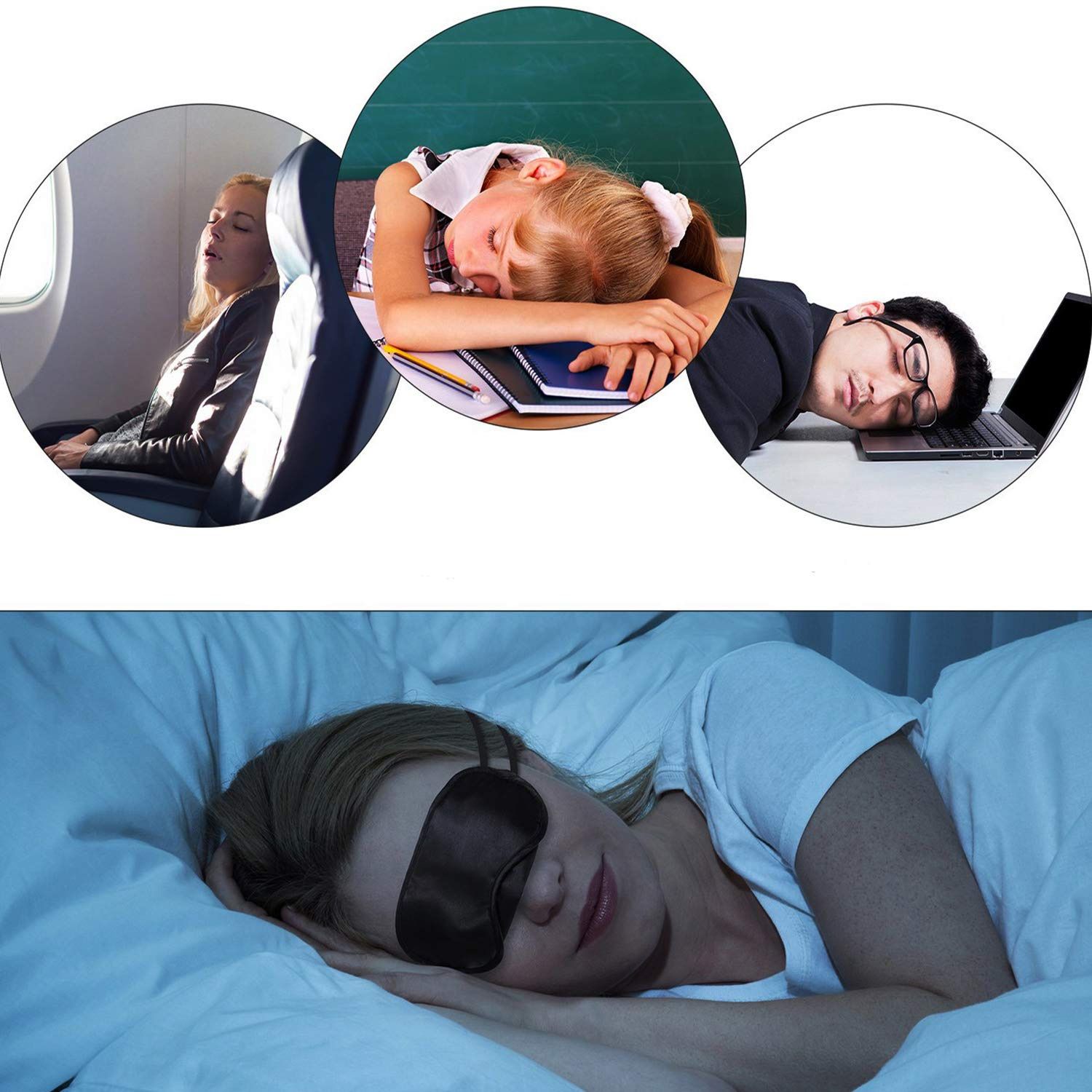 4pcs Comfortable Soft Sleep Eye Mask Shade Cover Lightweight Sleeping view 2