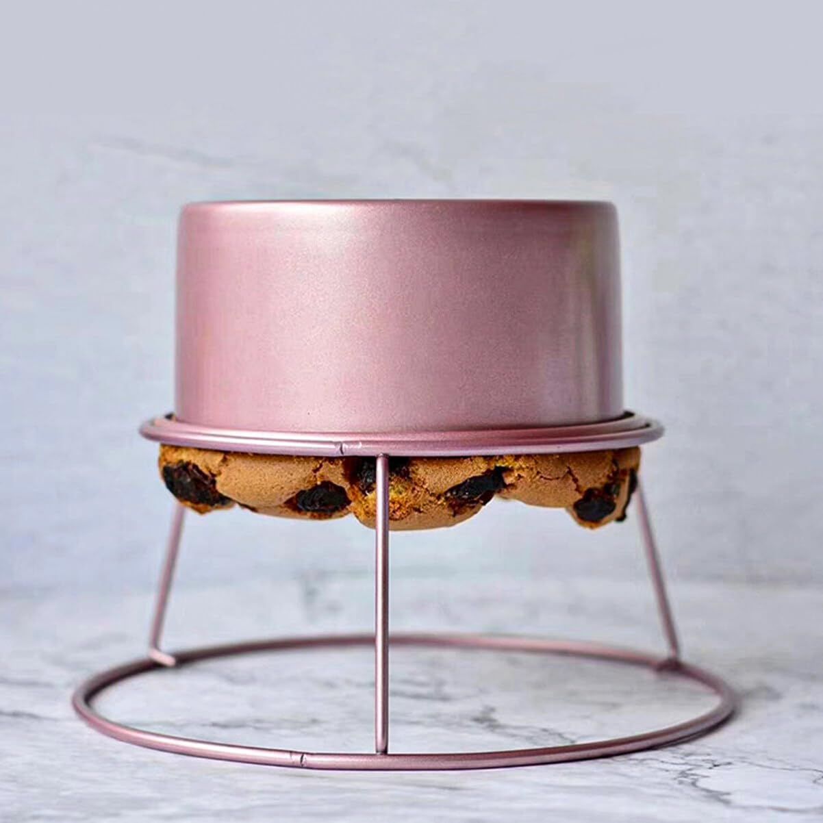 Chiffon Cake Cooling Rack - Non-Stick Rose Gold Metal Wire Rack for 4/6/8-Inch view 3