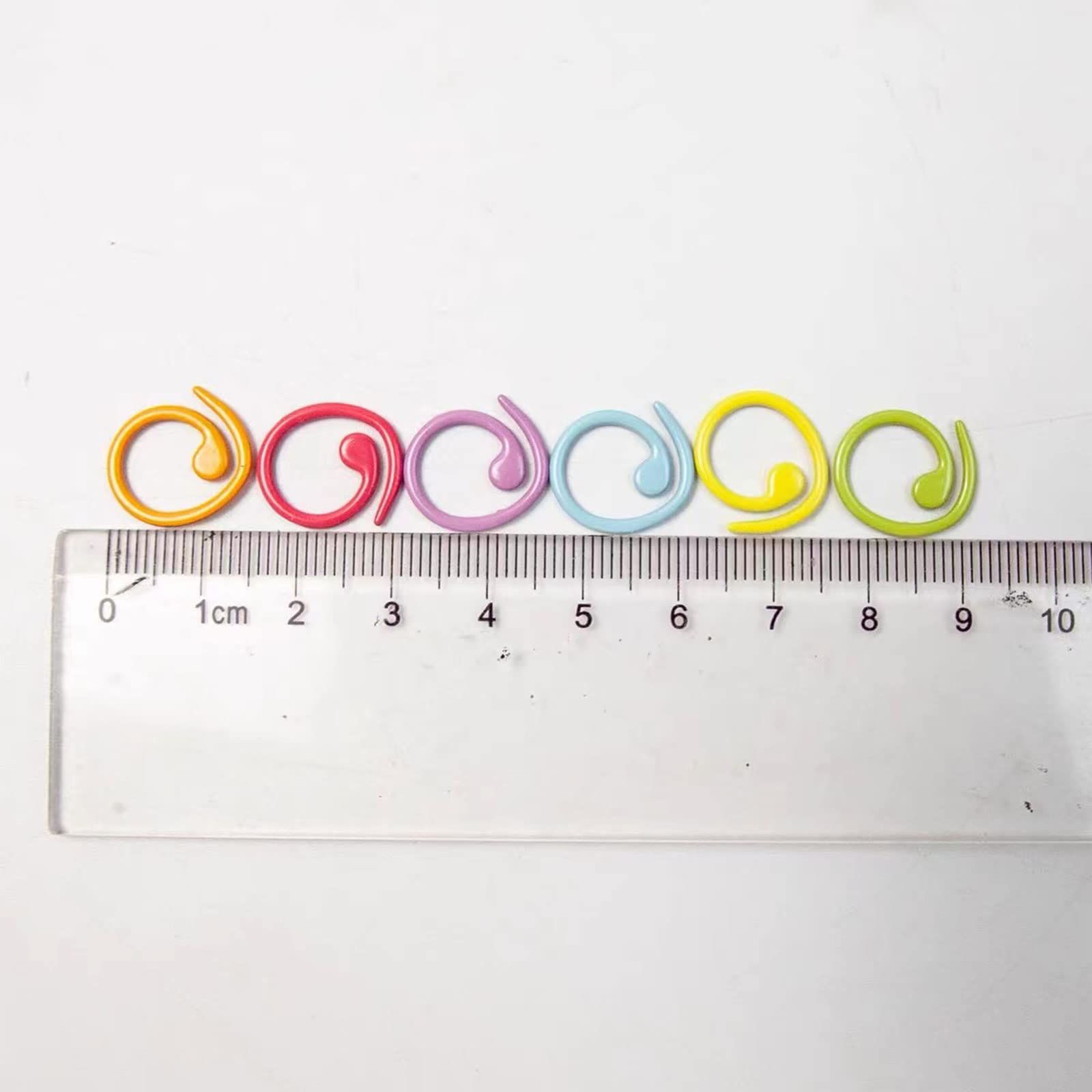 100PCS Metal Stitch Markers Helical-Shaped Crochet Markers Ring Multicolor view 5