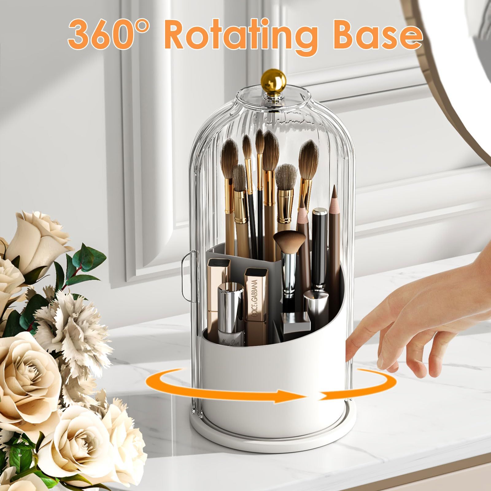 Makeup Brush Holder Organizer with Lid view 2