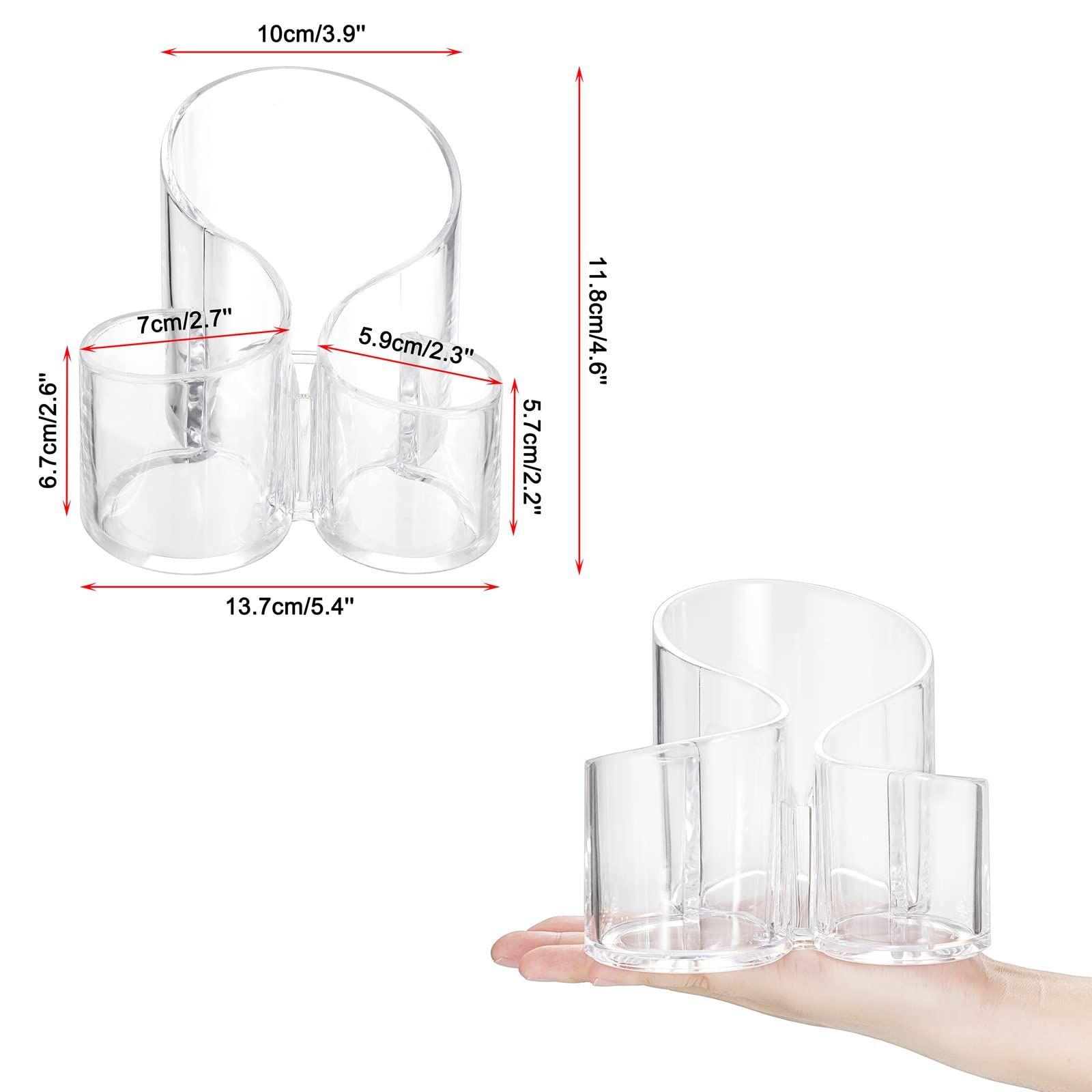 Acrylic Makeup Brush Holder Clear Cosmetics Brush Organizer Remote Control view 5