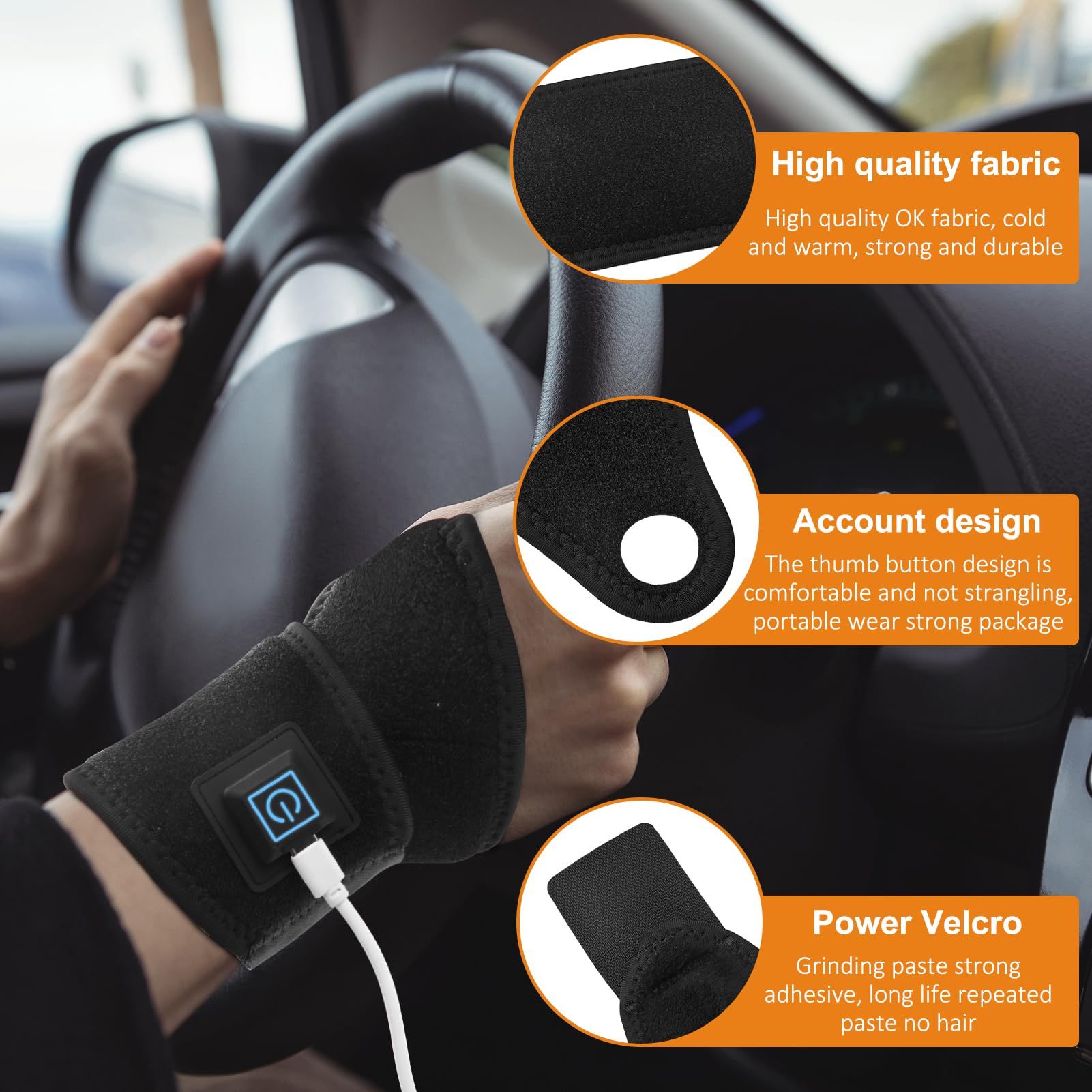 Heated Wrist Brace - Wrist Support to Relieve Pain view 3