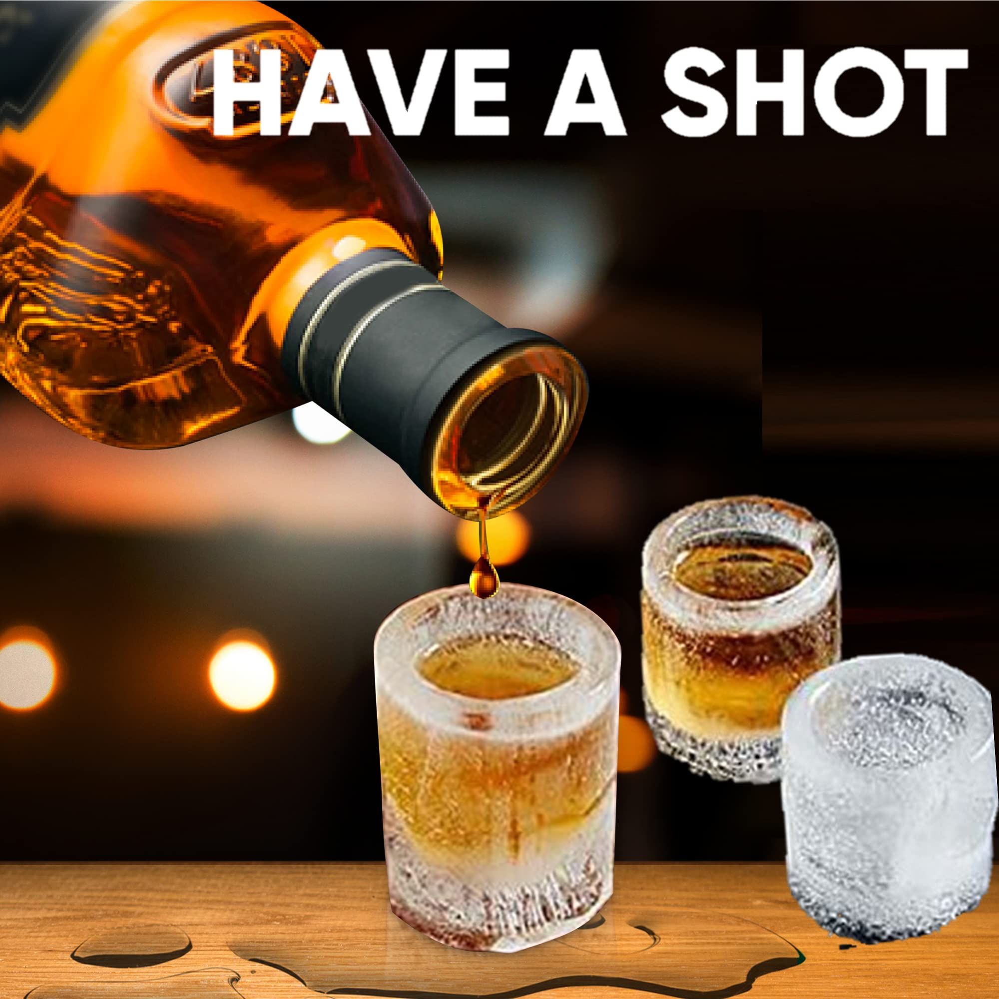 Silicone Shot Glass Ice Molds/Trays for Freezer with 4 Cavities view 4