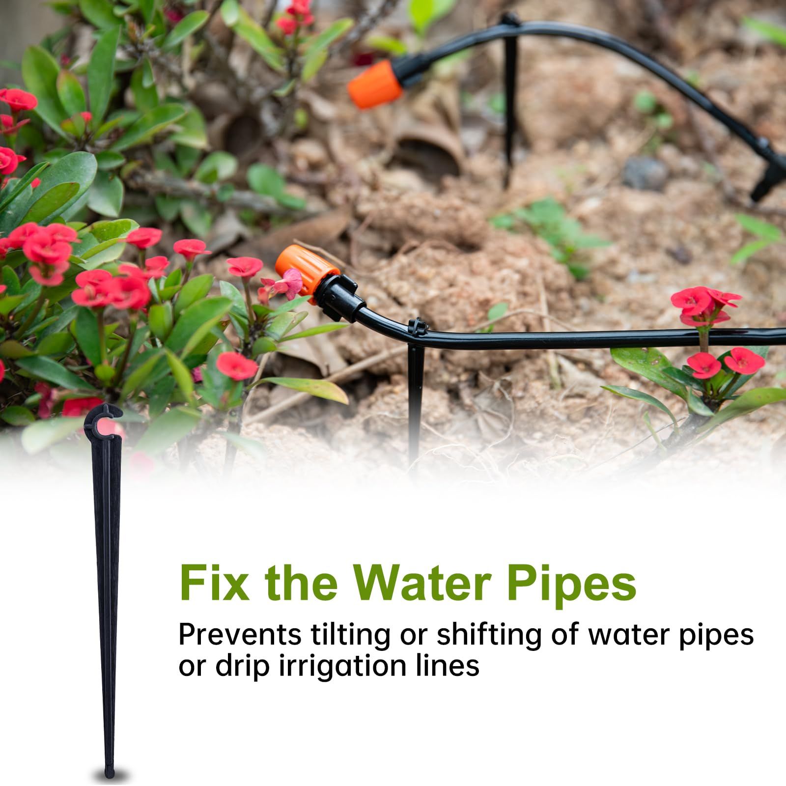 50 Pcs Drip Irrigation Stakes Universal Drip Tubing Hold Stakes view 3