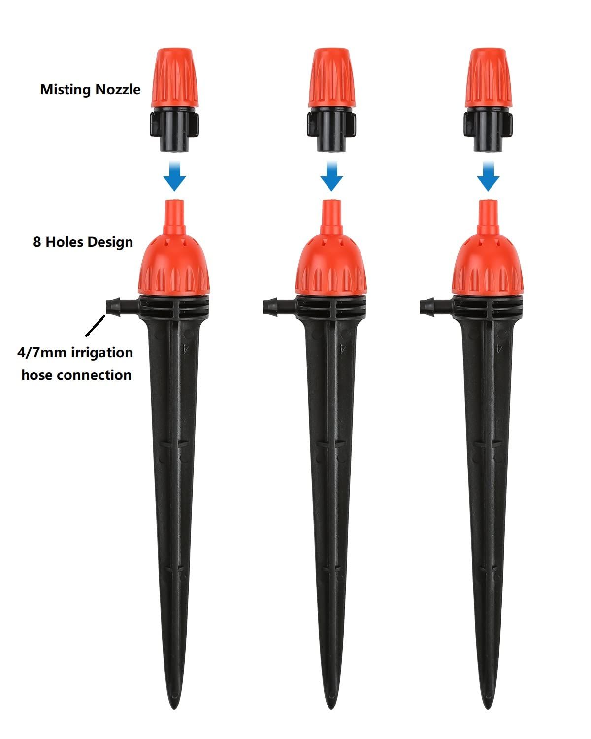 25pcs Drip Irrigation Emitters for 1/4" Irrigation Hose Accessories view 3