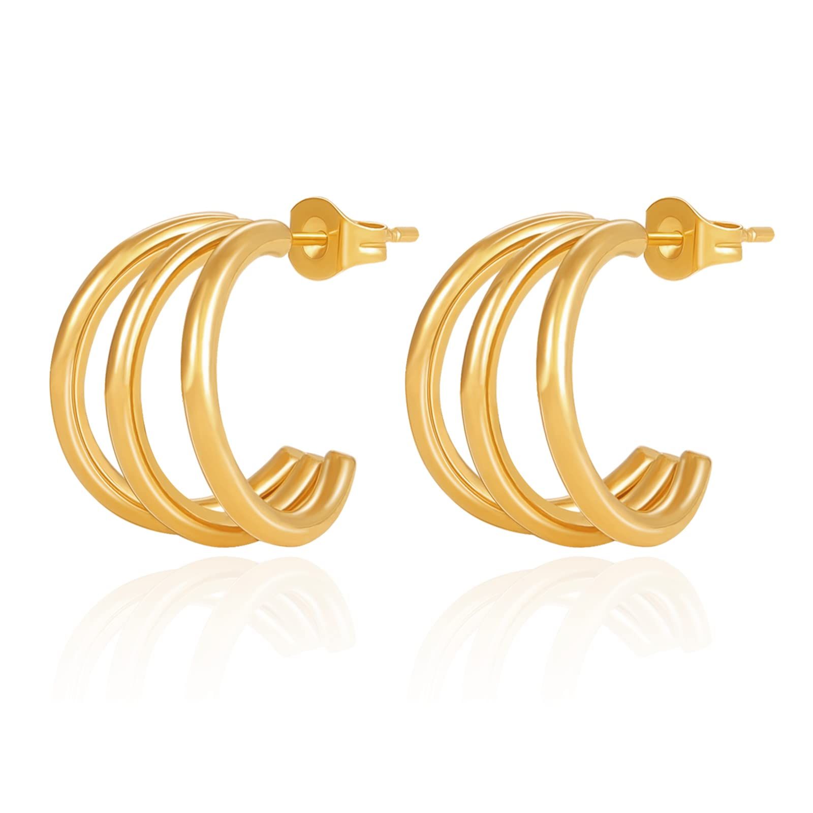 Triple Hoop Earrings for Women