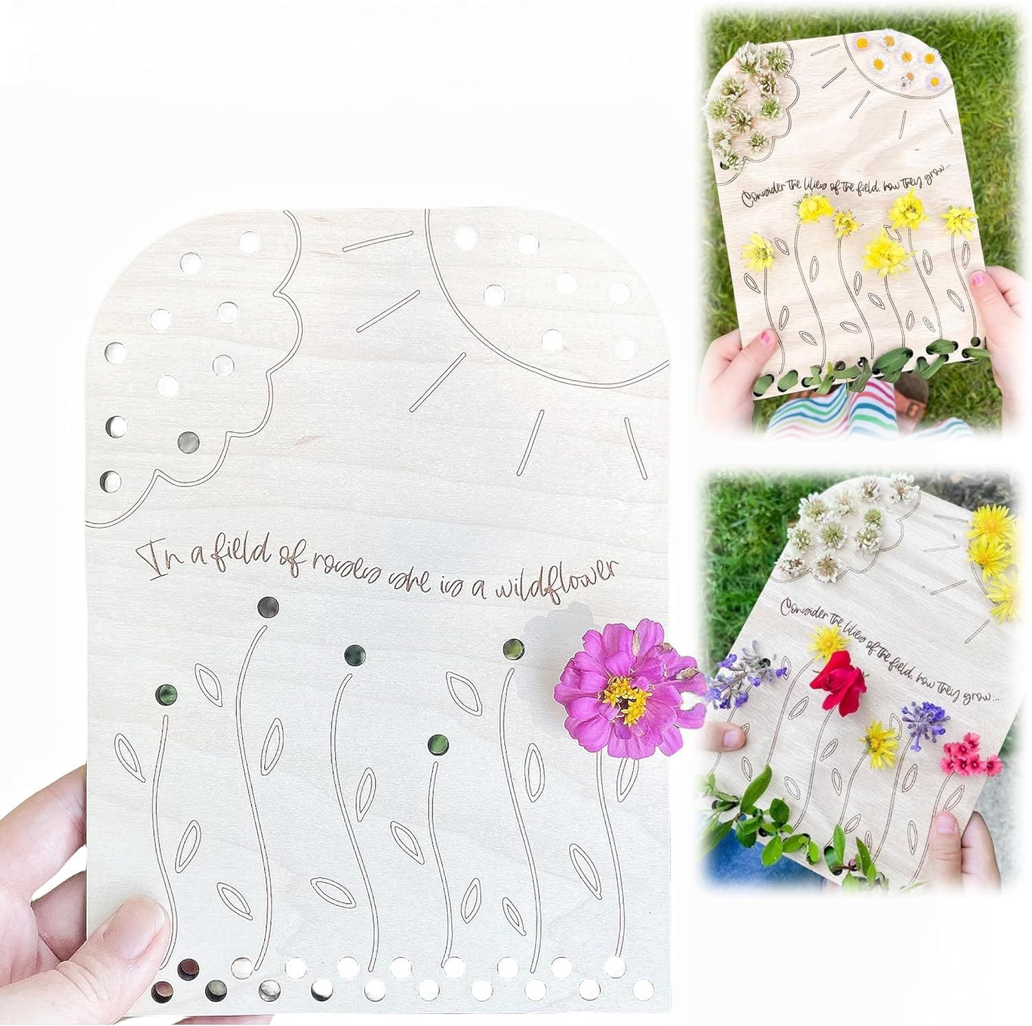 Flower Leaf Collector Boards DIY Flower Wood Boards Wooden Collection Board view 3