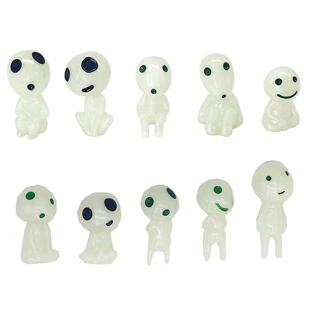 10Pcs Glow in The Dark Tree Elves Garden Statue Decor Miniature Luminous Ghost view 2