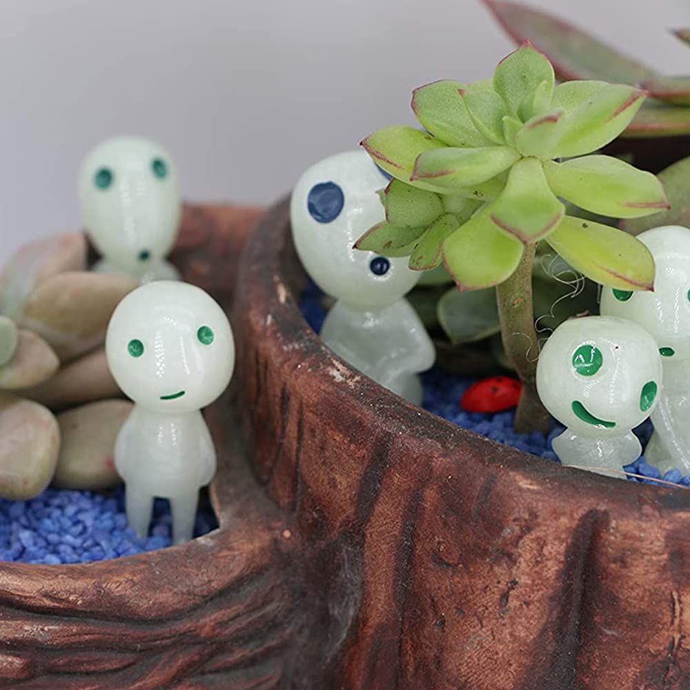 10Pcs Glow in The Dark Tree Elves Garden Statue Decor Miniature Luminous Ghost view 3
