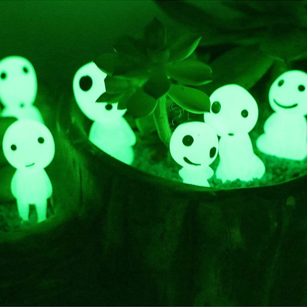 10Pcs Glow in The Dark Tree Elves Garden Statue Decor Miniature Luminous Ghost view 4