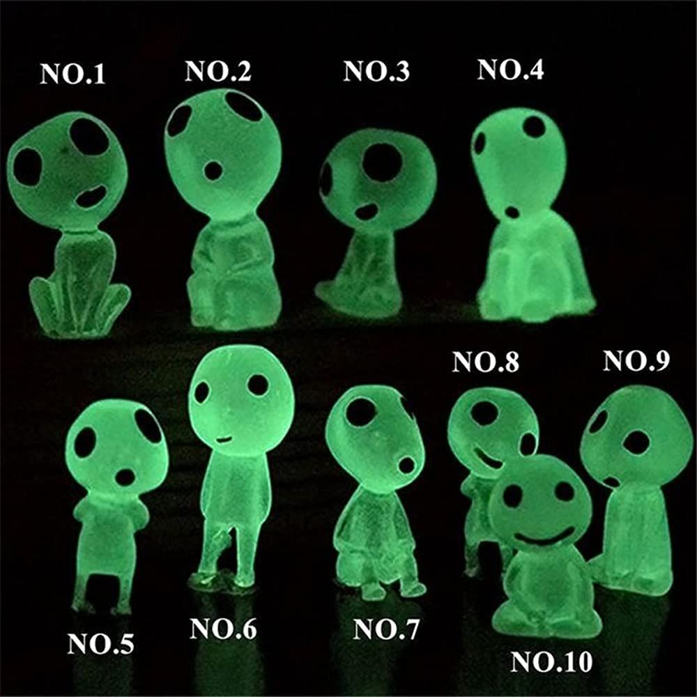 10Pcs Glow in The Dark Tree Elves Garden Statue Decor Miniature Luminous Ghost view 5