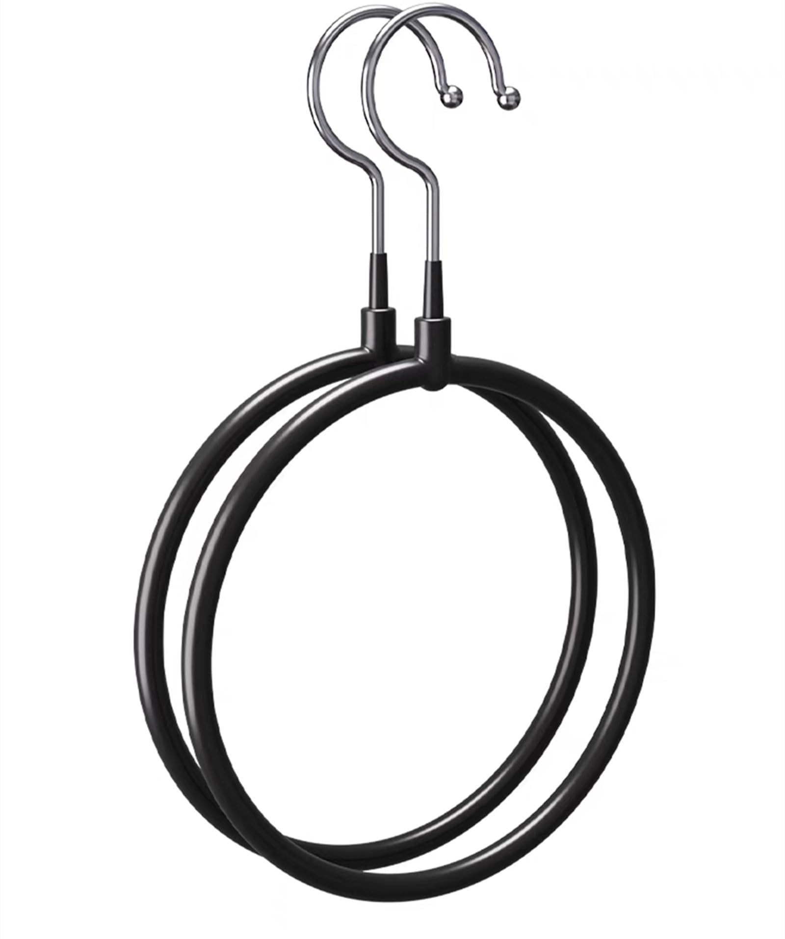 Belt/Scarf Hangers for Closet - 8 PCS Nonslip Space Saving Steel Tie Rings view 2