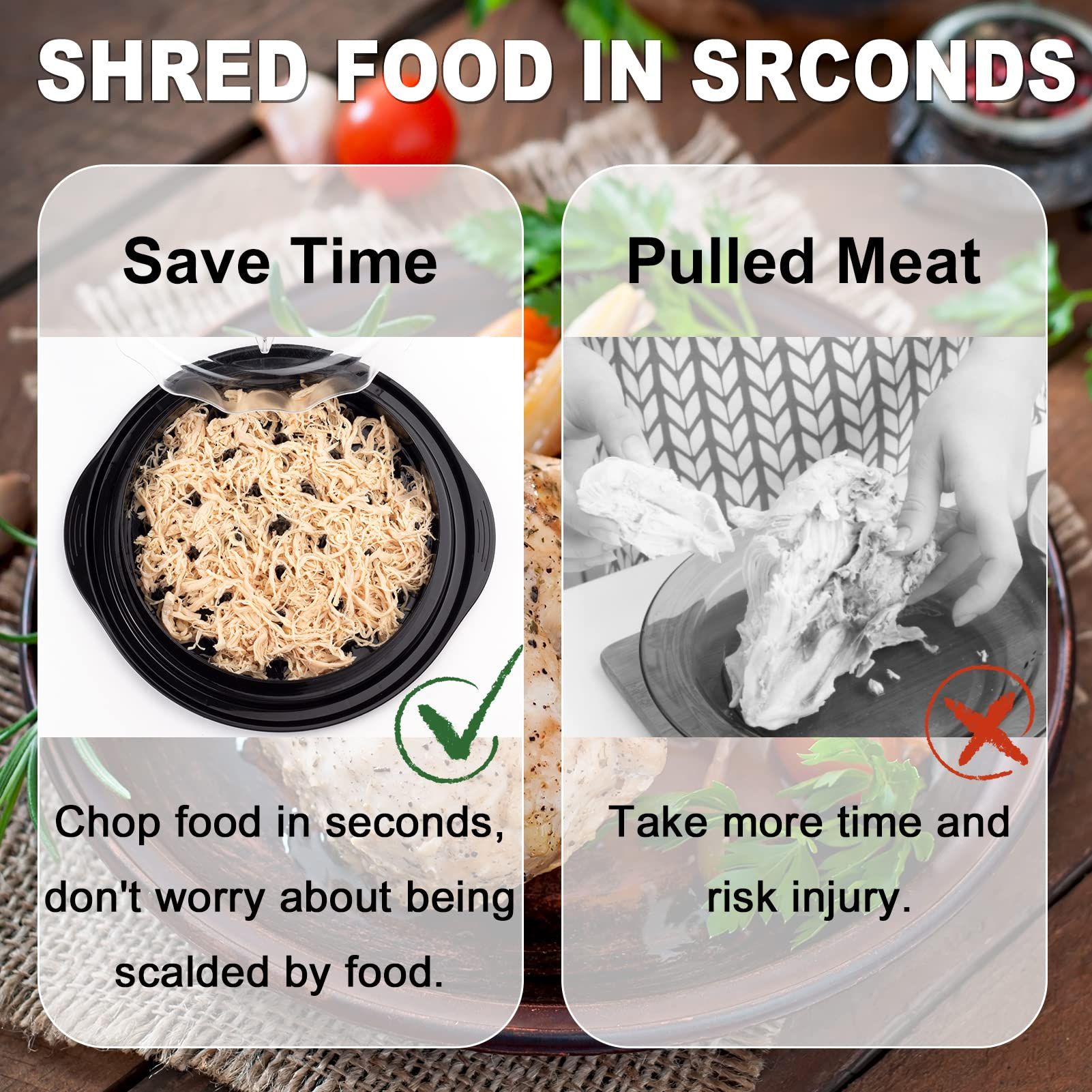 Chicken Shredder, Chicken Breast Shredding Tool Twist with Transparent Cover view 4