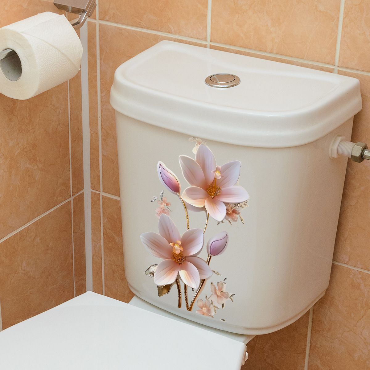 2pc 3D Toilet Sticker, Self-Adhesive Wall Stickers, Bedroom Entryway Living view 3