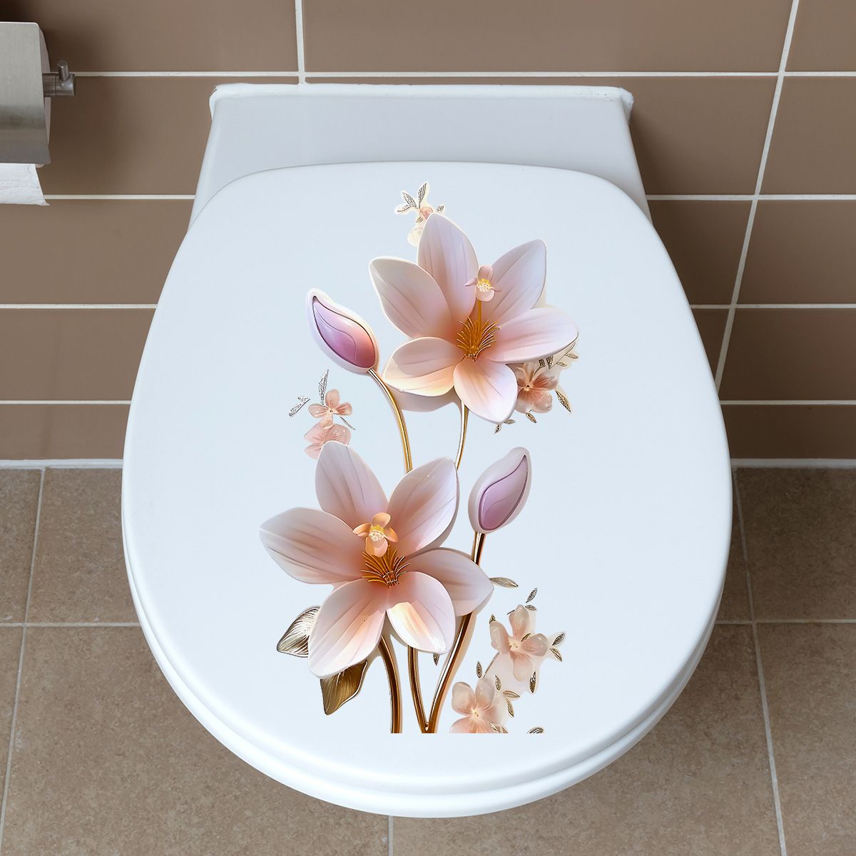 2pc 3D Toilet Sticker, Self-Adhesive Wall Stickers, Bedroom Entryway Living view 4