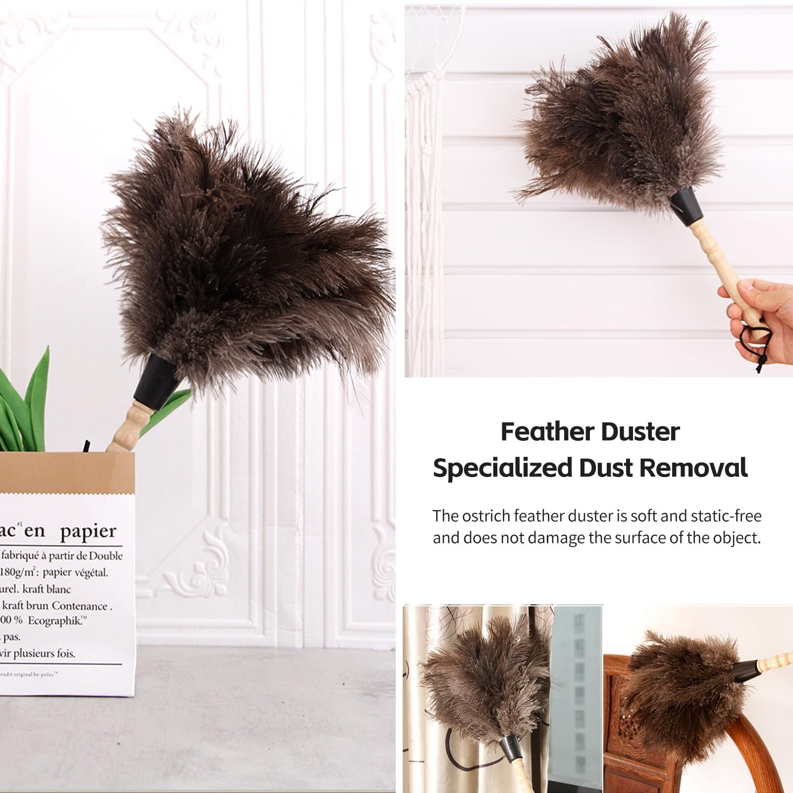 Ostrich Feather Duster Feather Duster Fluffy Natural Genuine Ostrich Feathers view 4