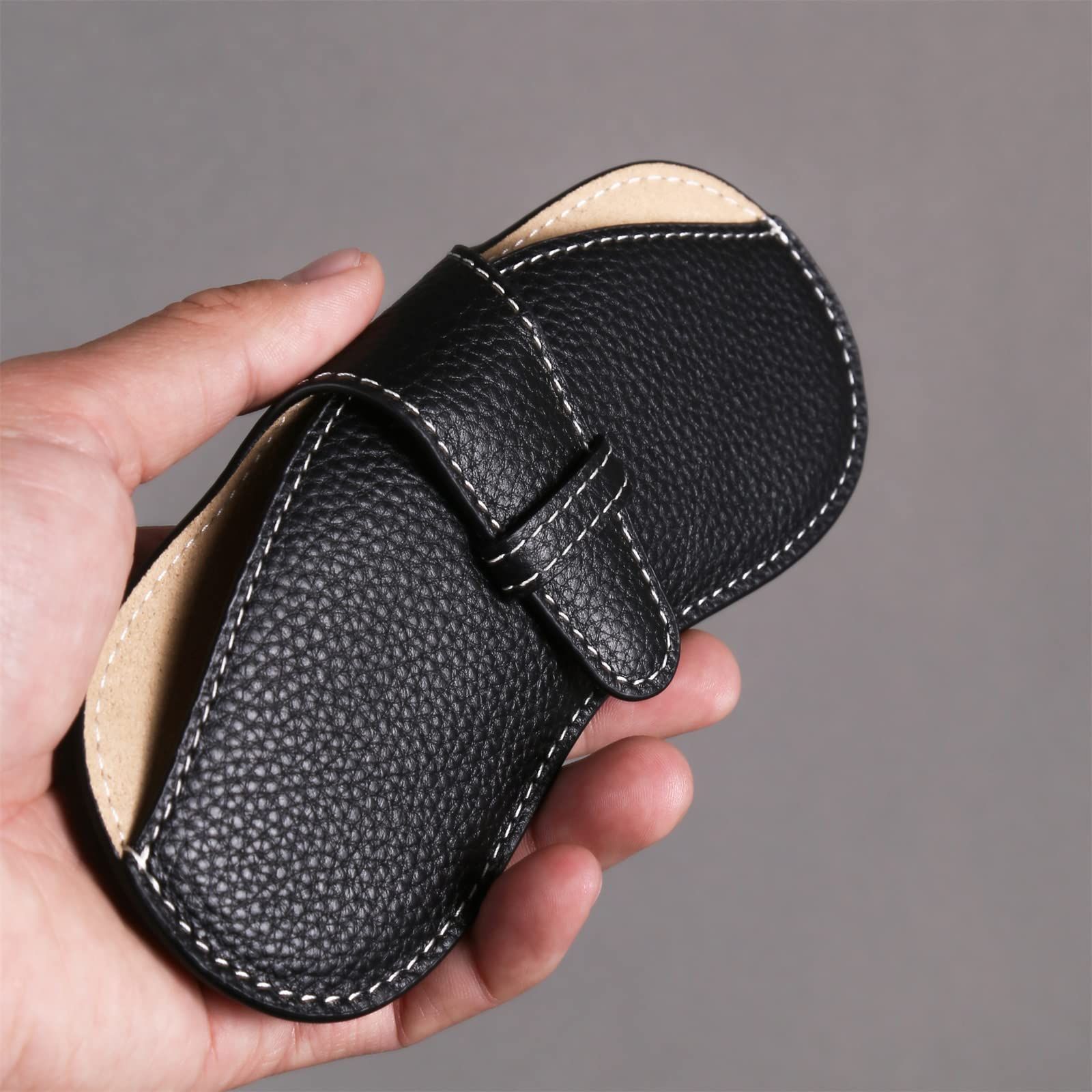 Leather Glasses Case Holder Portable Slim Sunglasses Pouch Soft Eyeglasses view 4