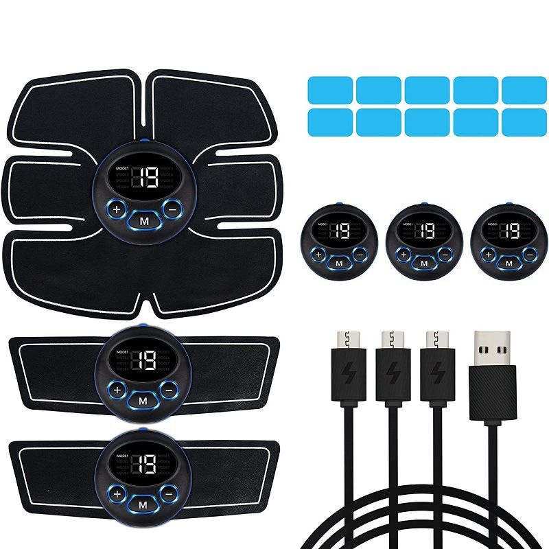 Black Ab Stimulator Muscle: Abs Stimulator Abdominal - Home and Office Workout