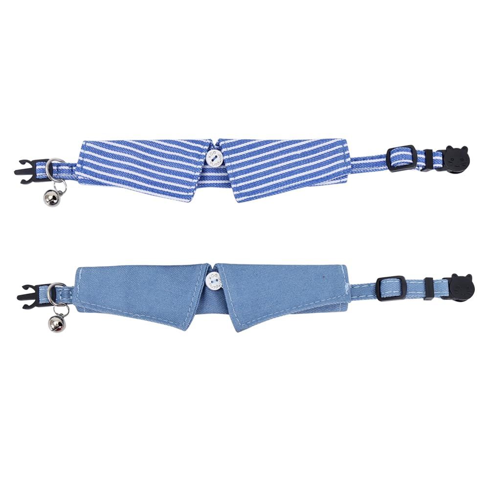 2pcs Cat Collar Breakaway with Cute Bow Tie and Bell for Kitty Adjustable view 2