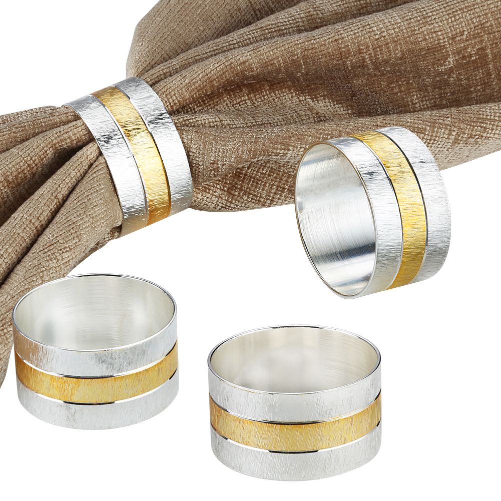 Napkin Rings, Metal Gold Round Napkin Rings Buckles for Table Decorations view 2